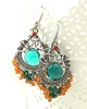 kolczyki wire wrapping Adelis z kwarcem i karneolem 1