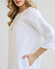 sukienki midi damskie Lniana Sukienka PEONY PURE WHITE 3