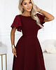 sukienki maxi damskie 694-3 MIRELLA Elegancka rozkloszowana sukienka maxi z cekinami - bordo 1