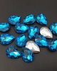 biżuteria różna Tunele do uszu łezki 10-100mm ze szklanym kryształkiem #015 Aquamarine 2