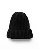 czapki damskie Gruba wełniana czarna czapka beanie 100% wełna handmade 1