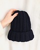 czapki damskie Gruba wełniana czarna czapka beanie 100% wełna handmade 1