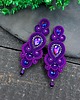 kolczyki soutache Kolczyki sutasz fioletowe Keira wieczorowe eleganckie z kryształkami 2