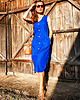 sukienki midi damskie SANTORINI niebieska sukienka z tencelu 3