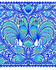 inne KOGUTY DWA_Scuba Blue (handmade-paper-cutout) 1