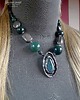 wisiory Unikalny naszyjnik z agatem mszystym. Oryginalny prezent handmade 4