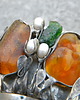 bransoletki wire wrapping Bursztyn w zaroślach -  bransoleta mankiet CUFF 3