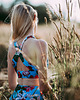 biustonosze damskie Biustonosz sportowy Simple Cross - Blue Floral 1