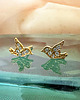 kolczyki pozłacane Srebrne kolczyki ptaszki,  sztyfty kolibry 1
