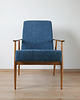fotele Fotel Lisek granatowy, Typ 300-190, Po renowacji. Drewniany fotel 2