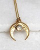 złote naszyjniki Złoty naszyjnik z lunulą z kamieniem księżycowym 3