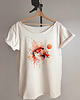 t-shirt damskie Koi pomarańczowy na Waniliowym oversize 1
