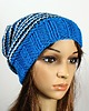 czapki damskie Czapka beanie hipster krasnal turkusowa w paseczki 1