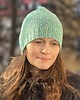 czapki damskie Przejściowa czapka  Marmurka bawełna z merynosem ciemna mięta 1