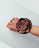 gumki do włosów Brązowa, jedwabna róża na miniscrunchie 3