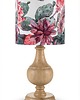 lampy stołowe Lampa stołowa drewniana z abażurem w kwiaty 2