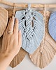 makramy Morska pastelowa makrama liście plecione, dekoracja pokoju w stylu boho 1