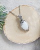 wisiory Naszyjnik Kwarc Mleczny "Zimowy Szept" stal chirurgiczna wisiorek handmade 1