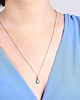 srebrne naszyjniki Minimalistyczny srebrny oksydowany naszyjnik z agatem w stylu Vintage 1
