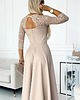sukienki maxi damskie 309-10 AMBER koronkowa elegancka suknia z dekoltem i rozcięciem na nogę 5