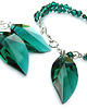 bransoletki - inne Szmaragdowe kolczyki z liściem - Emerald Leaf 1