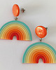 kolczyki z masy plastycznej Kolorowe kolczyki retro tęcza 1