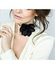chokery Czarny  choker kwiat z jedwabiu 3