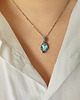 wisiory Naszyjnik Labradoryt Niebieski stal chirurgiczna wisiorek handmade wirewrapping 1