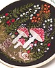 Ozdoby na ścianę Jesienne muchomory,haft w oprawie ok 20 cm średnicy 2