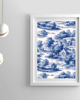 plakaty PLAKAT Toile de jouy, biało niebieska dekoracja, chinoiserie 5