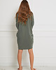 sukienki midi damskie SUKIENKA oversize - Tencel - zielona agawa 2