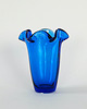wazony Wazon szklany kobaltowy, duński design, lata 70, produkcja: Dania 2