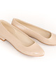 baleriny damskie SKÓRZANE BALERINKI ZAPATO 050-KOLOR BEŻ LAKIER 1