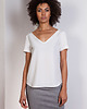 t-shirt damskie Bluzka w serek, BLU141 ecru 1