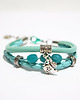 bransoletki - inne Bransoletka - Imbryk - rzemienie, turkusowa 2