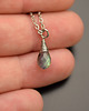 chokery Delikatny krótki naszyjnik kropla labradoryt wire wrapping 1