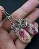 kolczyki wire wrapping Dija - długie i delikatne kolczyki z kamieniem chryzantemowym 2