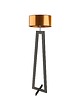 lampy podłogowe Czarna lampa podłogowa ze złotym kloszem BALI MIRROR 4