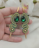 kolczyki soutache Długie kolczyki sutasz na wesele, szmaragdowe kolczyki 2