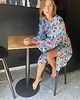 szlafroki damskie Szlafrok narzutka kimono w kontrastujące kolory 4