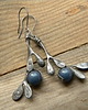 kolczyki wire wrapping jeansowy  jadeit  - gałązki - kolczyki 1
