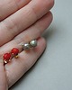 kolczyki z kamieniami Dots - Koral naturalny /alloys collection/ - sztyfty 5