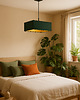 lampy wiszące Czarna lampa wisząca do kuchni BOGOTA GOLD z kwadratowym kloszem 40x40 cm 1