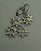 kolczyki wire wrapping Małe błękitne kolczyki słoneczka złoty labradoryt wire wrapping 2