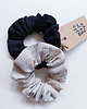 gumki do włosów 100% len, zestaw 2 scrunchie 2