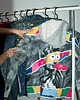 kurtki damskie Kurtka jeansowa z kapturem ręcznie malowana CUSTOM / Pop Art / Rozmiar S 3