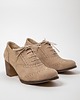 półbuty damskie OKSFORDKI NA 6 CM SŁUPKU - SKÓRA NATURALNA - MODEL 251 - KOLOR LATTE 1