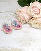 kolczyki soutache Różowo-kremowe kolczyki sutasz - kolekcja Flora 5