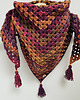 szale damskie Ciepła kolorowa  chusta Granny z chwostami ręcznie robiona 4