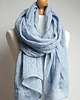szale damskie Szal lniany damski, lniany szalik na jesień,NIEBIESKI 2